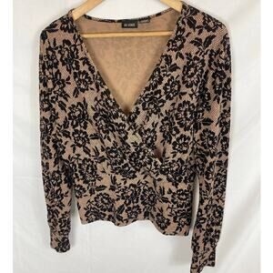 111 State Floral V Neck Blouse Size Large